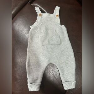Cozy Knit Kids Overalls in Gray